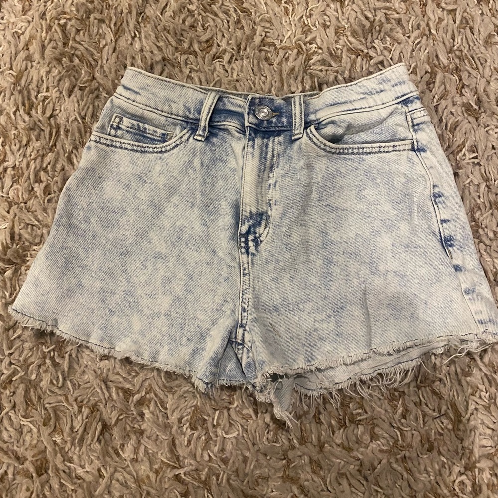 Women's Acid Washed Denim Jean Shorts